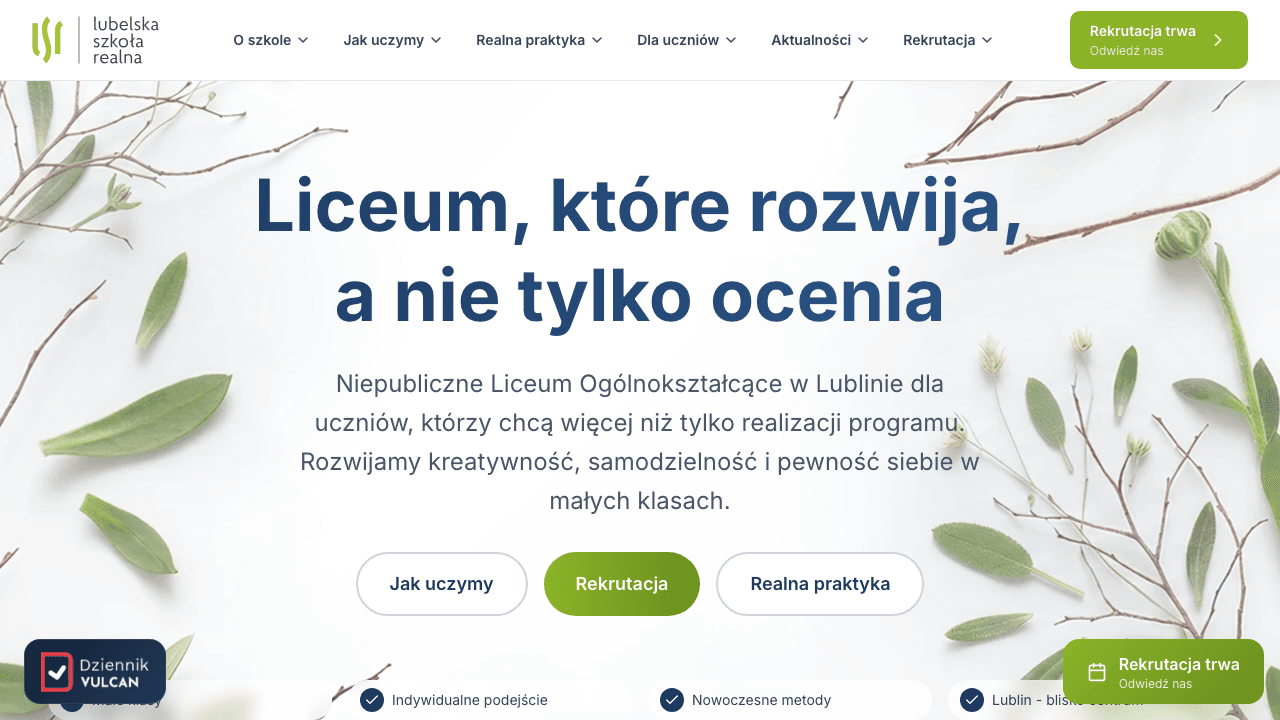 realna.lublin.pl - widok desktop strony głównej