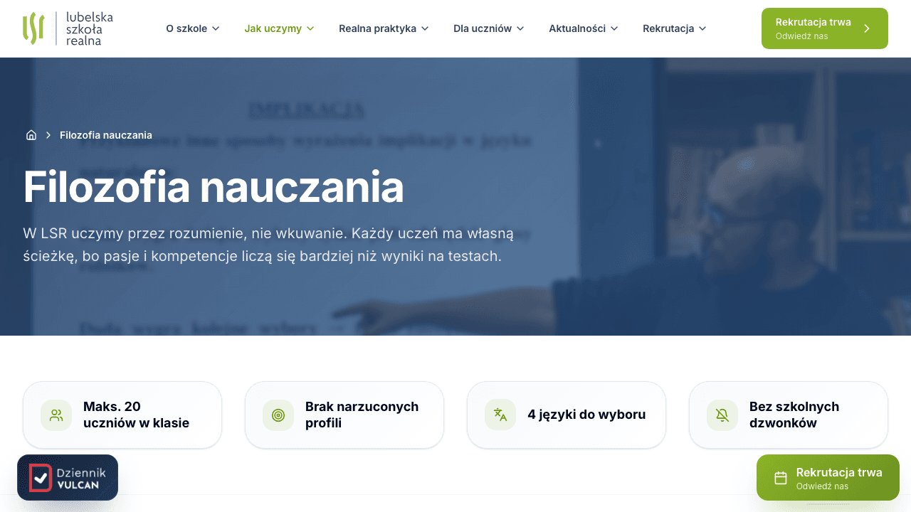 realna.lublin.pl - filozofia nauczania i wyróżniki szkoły