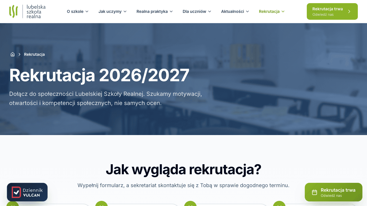 realna.lublin.pl - strona rekrutacji na rok szkolny 2026/2027
