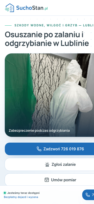 suchostan.pl - mobile homepage