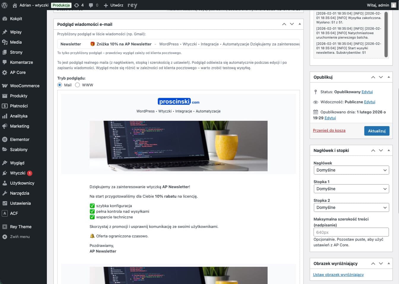 Wordpress & WooCommerce - Newsletter