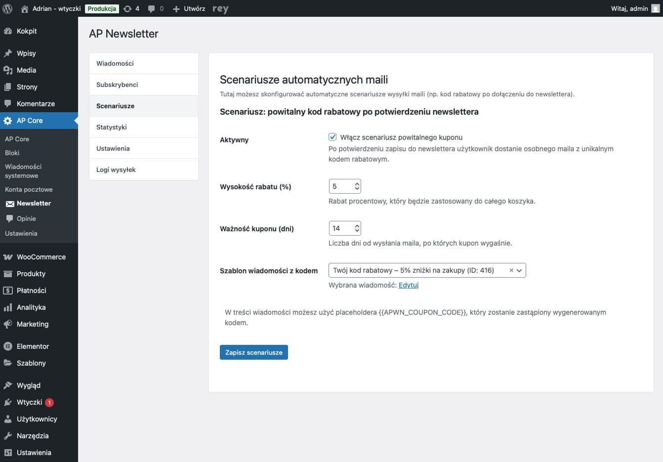 Wordpress & WooCommerce - Newsletter